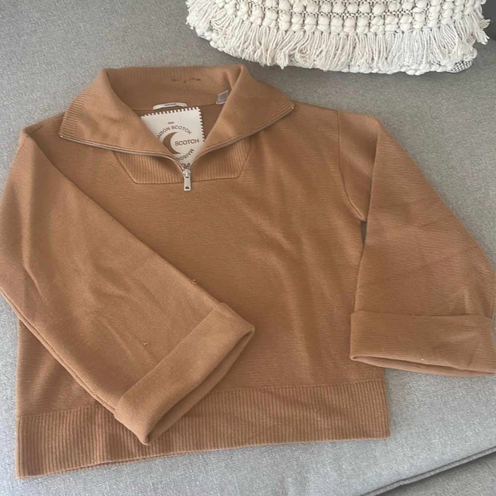 Beautiful, Carmel half-zip sweater from Anthropologie.